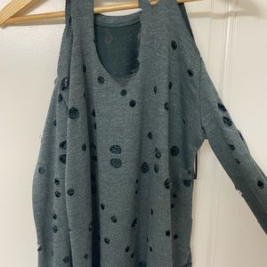 Sweater with off the shoulder sleeves
